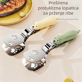 Nehrđajuća čelična špatula za prženje ribe, višenamjenska spatula za roštilj, za odreske i palačinke