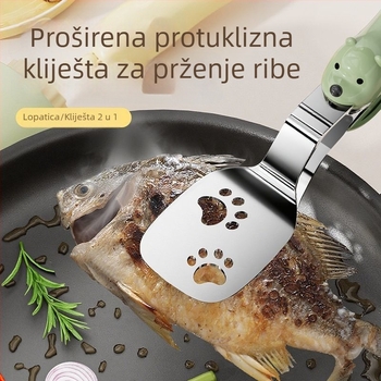Nehrđajuća čelična špatula za prženje ribe, višenamjenska spatula za roštilj, za odreske i palačinke