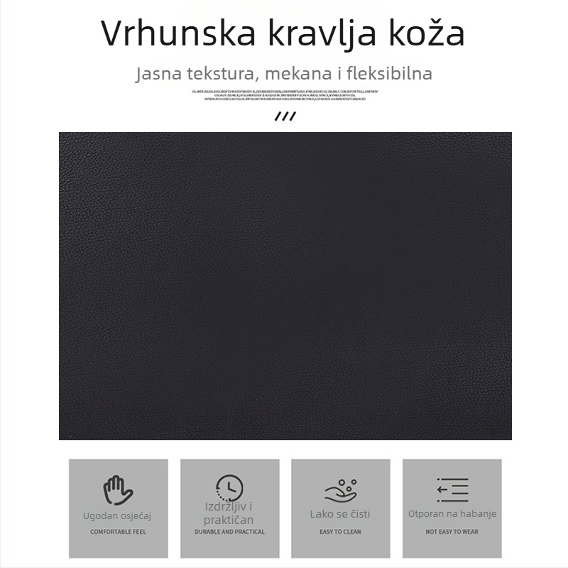 Muška kožna poslovna torba, horizontalnog dizajna, ručka za nošenje, naramenica za rameno, velik kapacitet