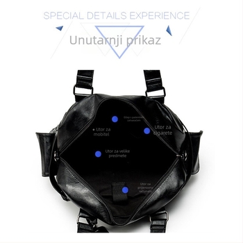 Muška torba za putovanje velikog kapaciteta, crossbody dizajn, vodootporna PU koža, urbani stil