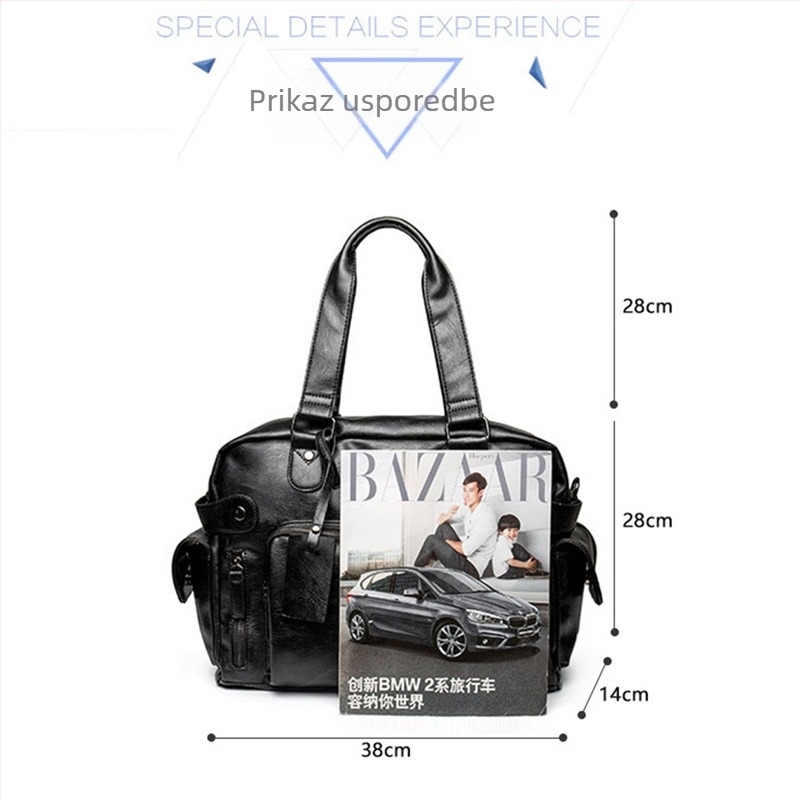 Muška torba za putovanje velikog kapaciteta, crossbody dizajn, vodootporna PU koža, urbani stil