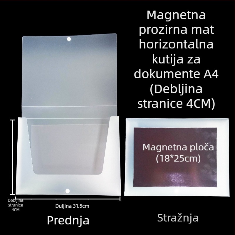 Kutija za dokumente s magnetskom kopčom i Kanban kutijom – PP materijal, model L-DD