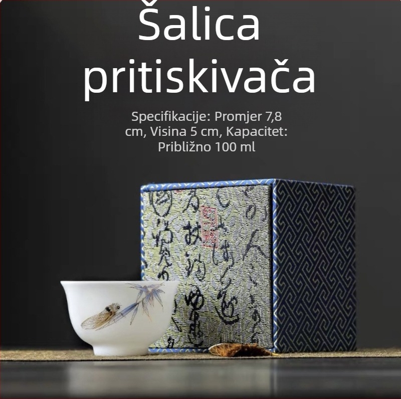 Porcelanska šalica Ice Jade, majstorska šalica za čaj Kung Fu, jedinstvena porcelanska šalica, luksuzni poslovni dar u kutiji