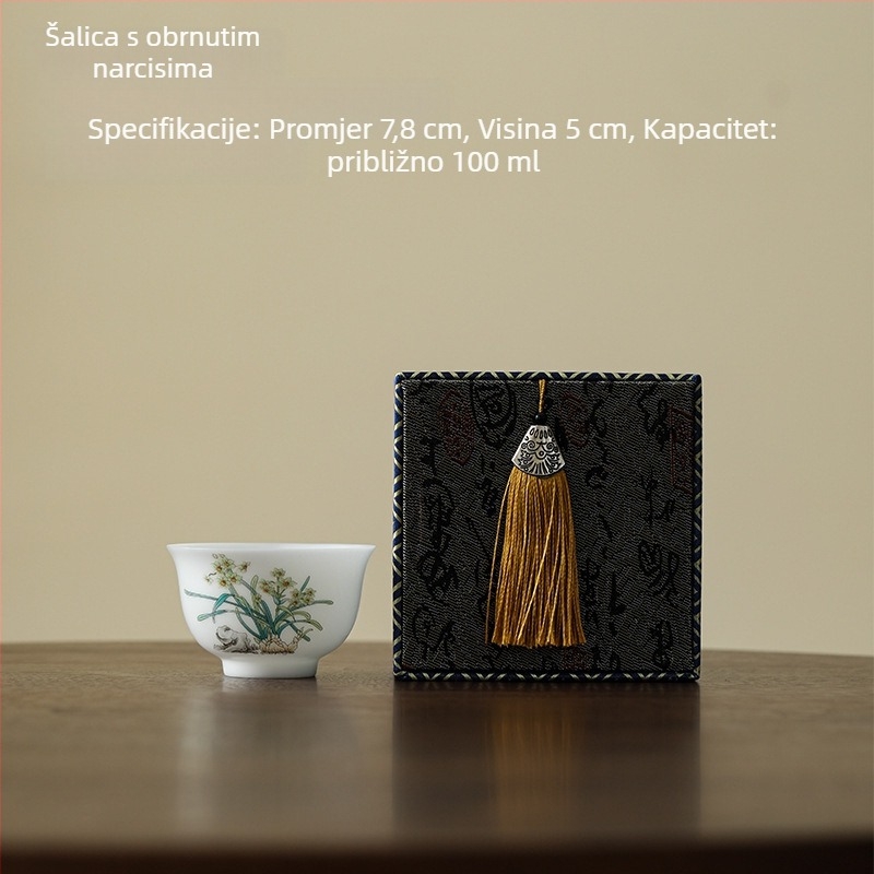 Porcelanska šalica Ice Jade, majstorska šalica za čaj Kung Fu, jedinstvena porcelanska šalica, luksuzni poslovni dar u kutiji