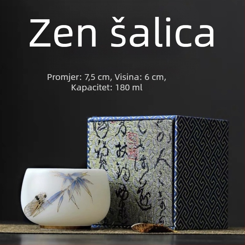 Porcelanska šalica Ice Jade, majstorska šalica za čaj Kung Fu, jedinstvena porcelanska šalica, luksuzni poslovni dar u kutiji