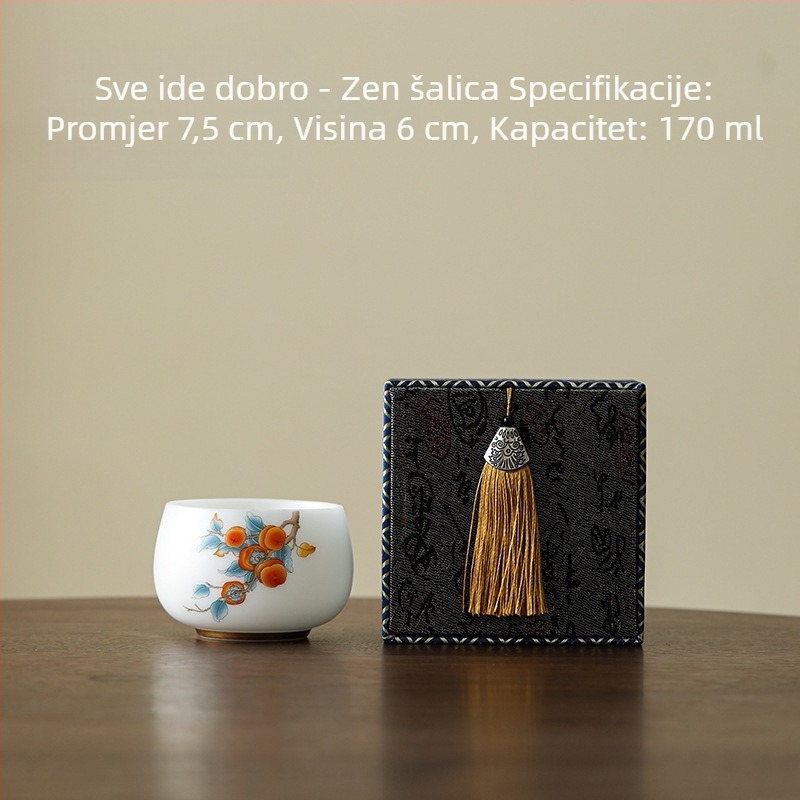 Porcelanska šalica Ice Jade, majstorska šalica za čaj Kung Fu, jedinstvena porcelanska šalica, luksuzni poslovni dar u kutiji