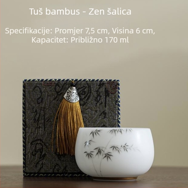 Porcelanska šalica Ice Jade, majstorska šalica za čaj Kung Fu, jedinstvena porcelanska šalica, luksuzni poslovni dar u kutiji