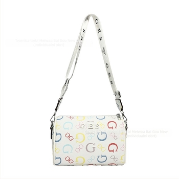Ženska crossbody torba s cilindričnim oblikom od PU kože, srednje veličine, zatvaranje zatvaračem, poliester podstava, unutarnji pretinac za dokumente, svakodnevna upotreba, bez marke, print s slovima u europsko-američkom stilu, lansiranje zima 2025