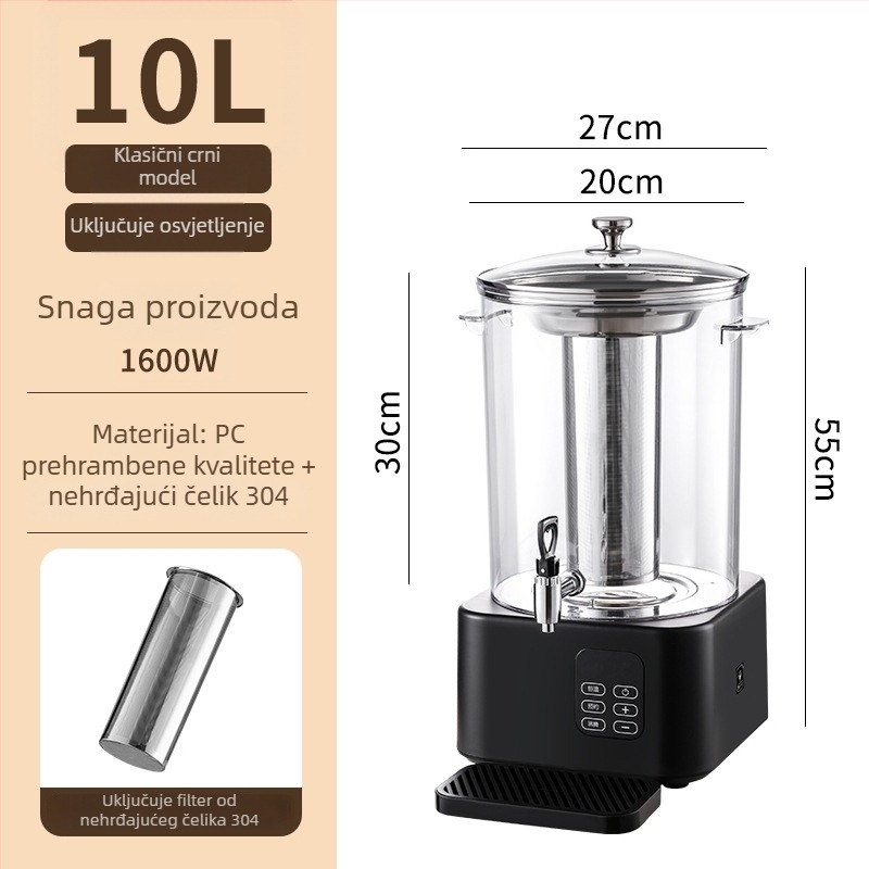 Električni spremnik za kuhanje čaja – pametan aparat za pripremu čaja s velikim filtracijskim spremnikom, za kućnu i poslovnu upotrebu u milk tea dućanima