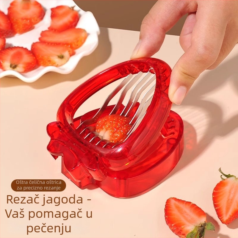 Nehrđajući čelični rezač za jagode, dijelitelj za tortu i rezač voća za kuhinju