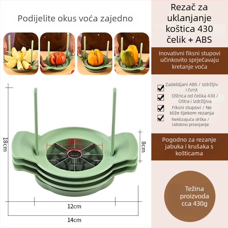 Nehrđajući čelični alat za rezanje jabuka – veliki višenamjenski set za guljenje i uklanjanje jezgre