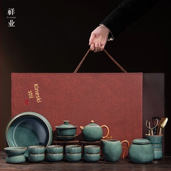 Ge Kiln Kung Fu čajni set, keramički Xi Shi čajnik i šalice, komplet s pladnjem za čaj za dom i ured