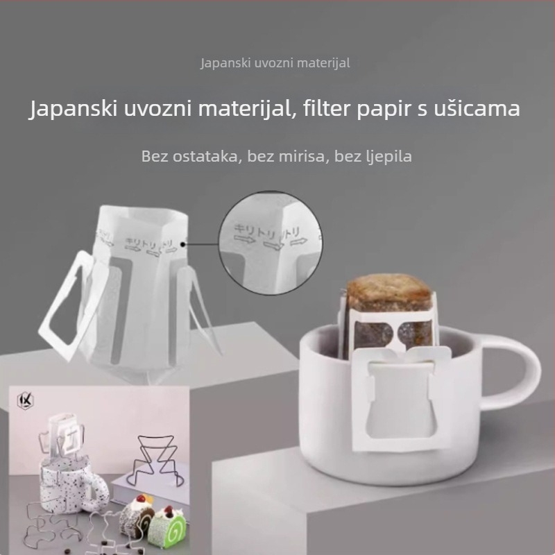 Kave filtre vrećice s visećim ušima, papirni filter za ručno pripremanje kave, 9 × 7,5 cm, 50 kom.