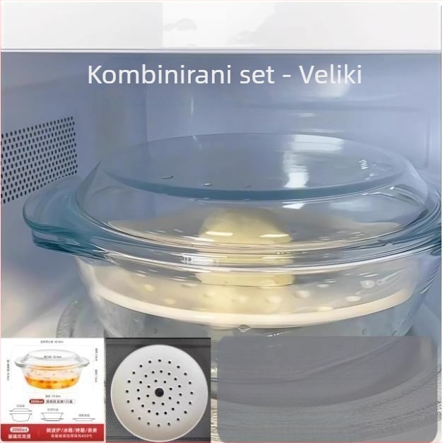 Keramički set za parenje u mikrovalnoj pećnici, 3 dijela, hrani sigurno