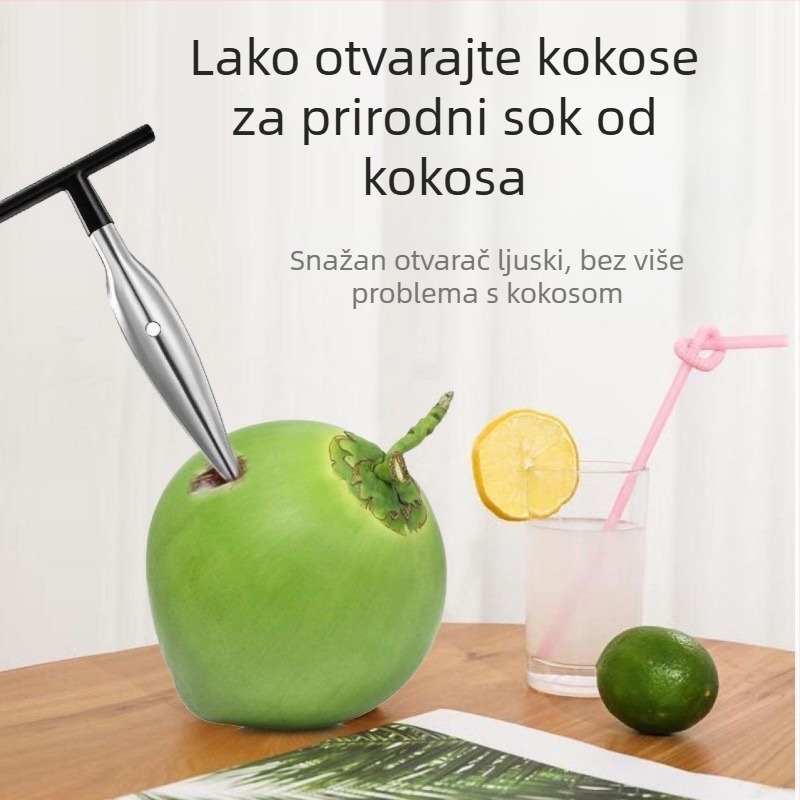 Nehrđajući čelik – alat za otvaranje rupa kod zelenih kokosa, automatsko brzo otvaranje