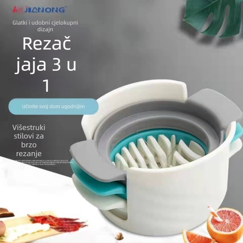 Rezač za jaja od nehrđajućeg čelika 304, 3-u-1, za kućnu uporabu