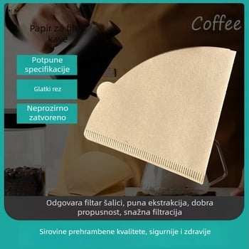 50 listova papirnatega filtera za kavu za ručno pripremanje, filtar šalice u obliku fan