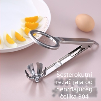 Rezač jaja od 304 nehrđajućeg čelika, šesterokutni dizajn, dijelitelj jaja