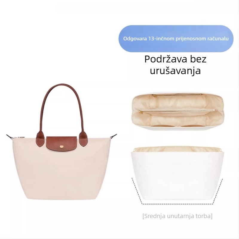 Longchamp-kompatibilna unutarnja liner torbica, srednje veličine, vodootporan Dupont papir, lagana mini torbica za kozmetiku i toaletne potrepštine