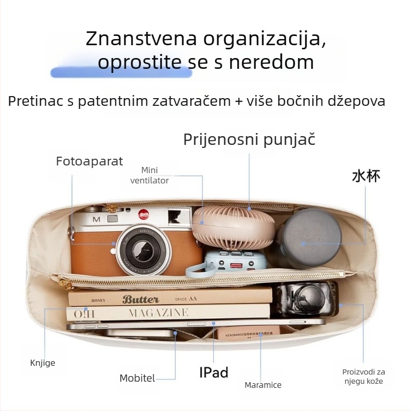 Longchamp-kompatibilna unutarnja liner torbica, srednje veličine, vodootporan Dupont papir, lagana mini torbica za kozmetiku i toaletne potrepštine