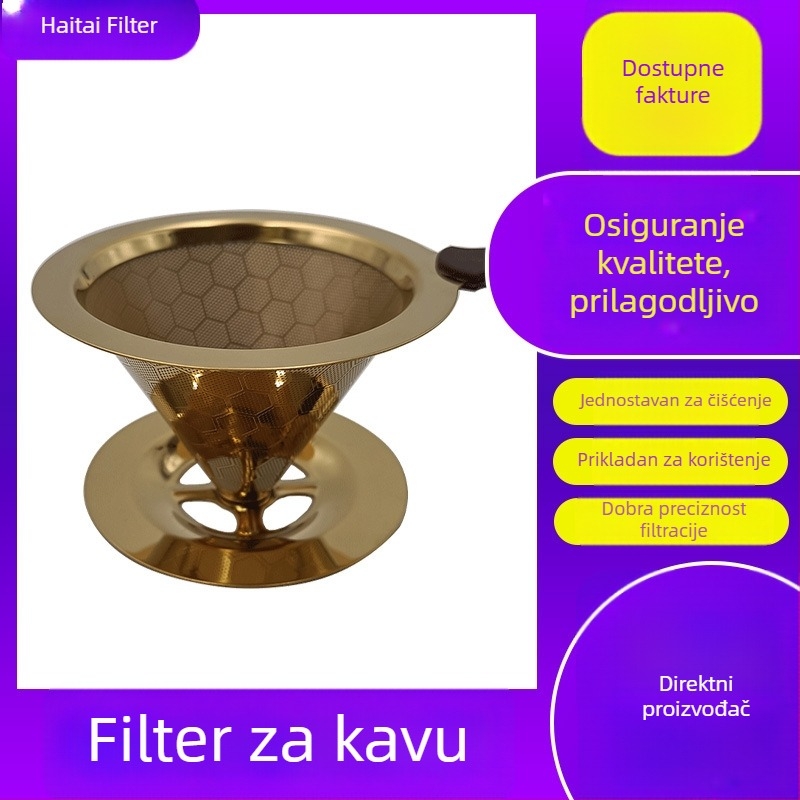 Honeycomb filter za kavu s 600-mrežom, dvostruki sloj, set s posudom i papirnati filter (japanski stil)