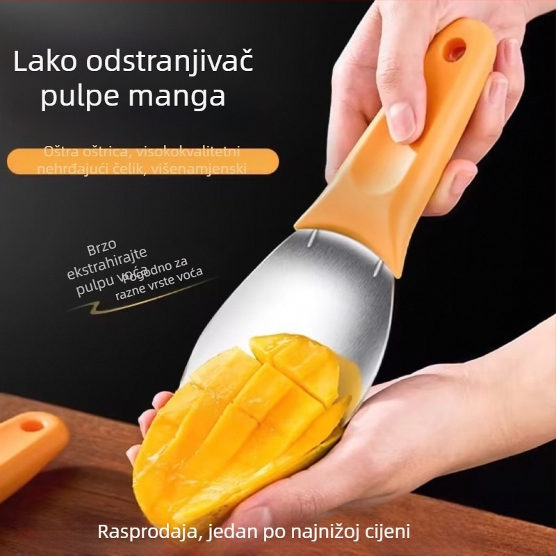 Alat za sjeckanje manga na kockice i dinje na kockice, nož za guljenje, žličica za voće i odjeljivač voća