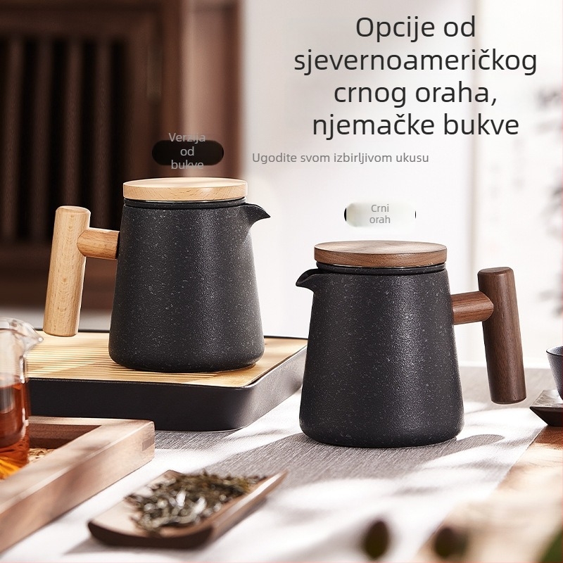 Keramički čajnik za kućnu pripremu čaja, visokokvalitetan Kung Fu čajni set, jedan lonac s odjeljivanjem čaja i vode