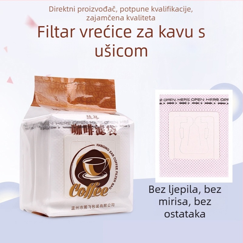 Zhanfei vrećice za filter kave s ušima za vješanje, japanski papir za filtriranje, prehrambene kvalitete, veličina 75×90 mm