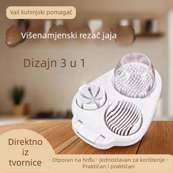 3-u-1 rezač za jaja: kuhinjski alat za rezanje jaja, rezač i ručni zgnječivač