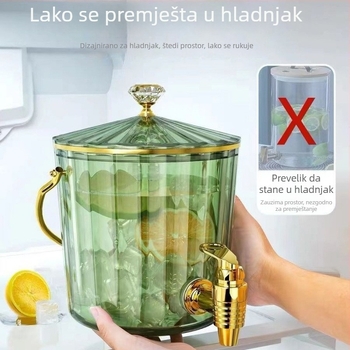 Kućni bokal za hladnu vodu s slavine, posuda za napitke s uzorkom ledenog uzorka do hladnjaka, posuda za pivo i voćne sokove (PP plastika)