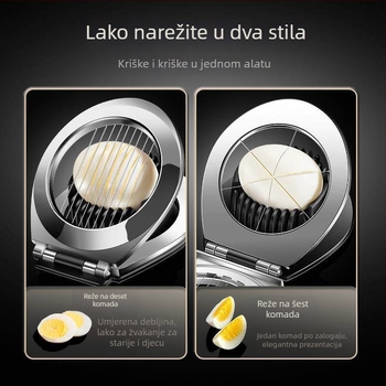 Dvostruki nož za jaja i višekratni razdjelnik, višefunkcionalni kuhinjski alat za rezanje jaja i starih jaja