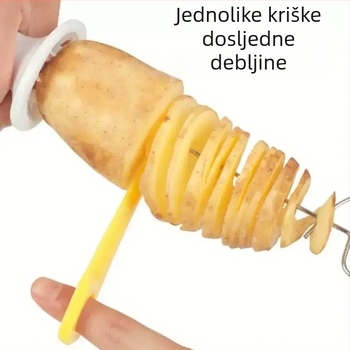 Ručni spiralni rezač za krumpire, set čeličnih ražnjeva