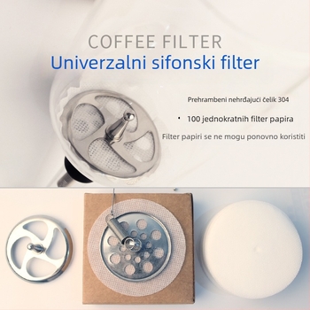 Sifonski filter za kavu od nehrđajućeg čelika, jednokratna filtrna tkanina/filtr papir, 100 komada, univerzalno