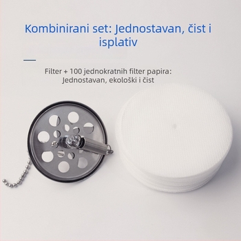 Sifonski filter za kavu od nehrđajućeg čelika, jednokratna filtrna tkanina/filtr papir, 100 komada, univerzalno
