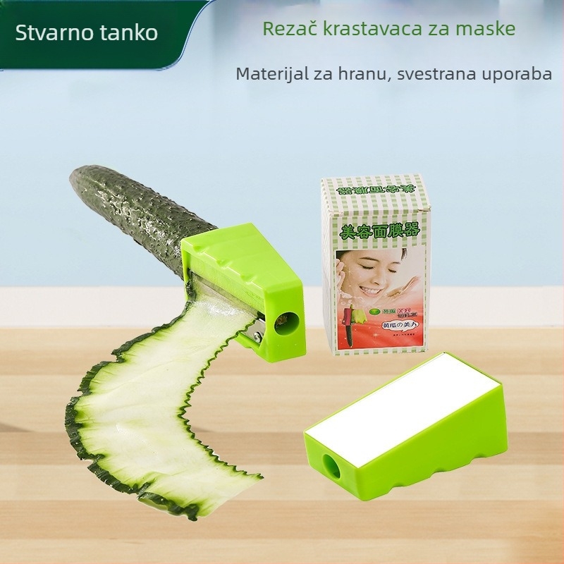 Aplikator za masku s krastavcem i rezač za ploške krastavca – kozmetički alat