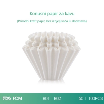Američkog tortnog tipa papir za filtriranje kave za ručno kuhanje, papir za filtriranje s valovitim uzorkom, 50 g