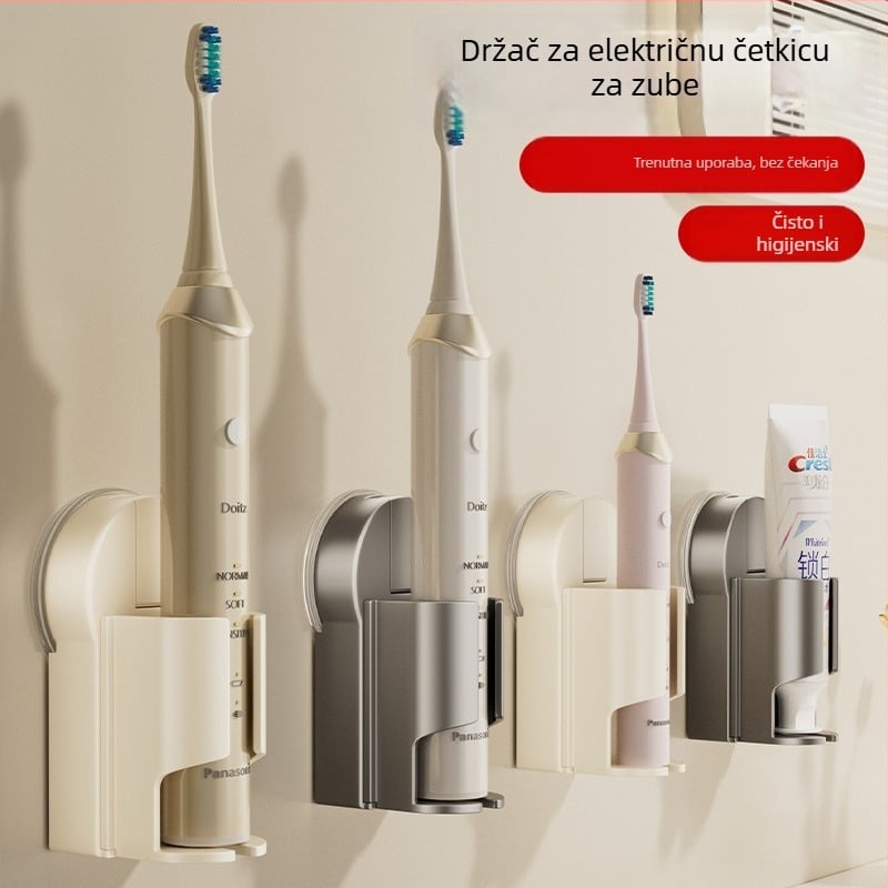 Dimitrov držač za električnu četkicu s vakuumskim prianjanjem na zid, bez bušenja, kupaonski organizator