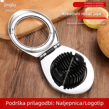 Rezač za jaja od cinkovog legura, 2-u-1 kuhinjski alat za rezanje jaja i oblikovanje cvjetnih oblika jaja