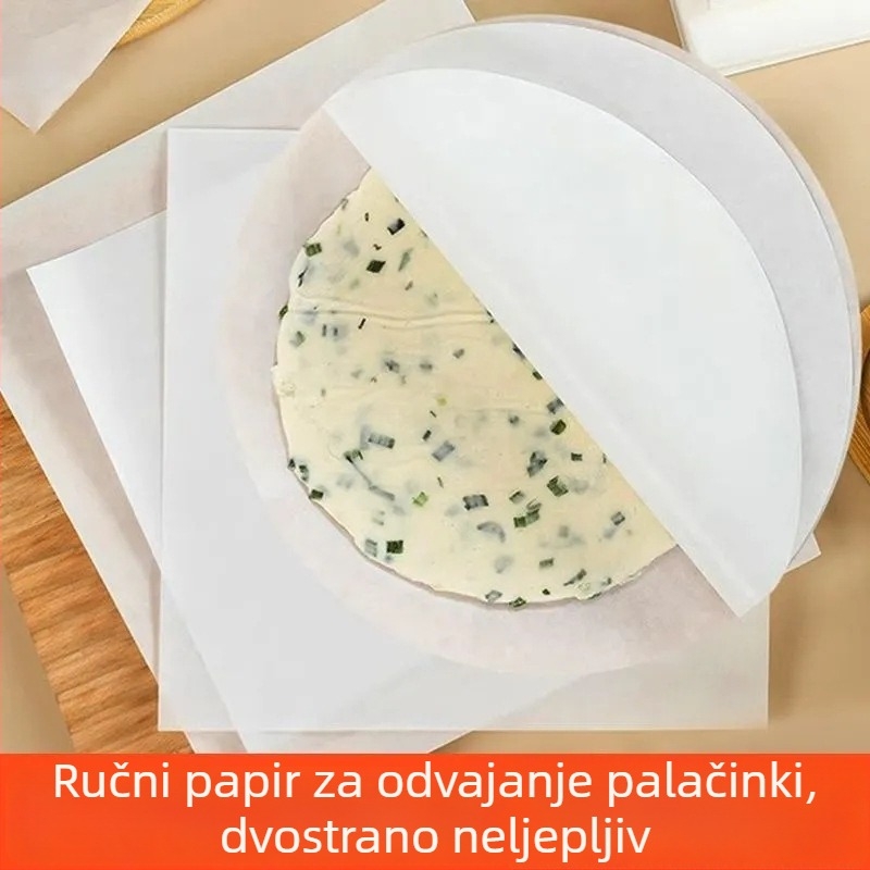 Kružni papir za pečenje s nelepivim premazom, otporan na ulje i zamrzavanje, silikon premaz, za kućnu uporabu u pećnici s ventilacijom zraka