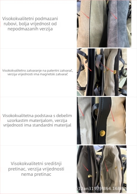 Jesensko-zimski novi model tote torbe za studente, casual ramenska torba s velikim kapacitetom