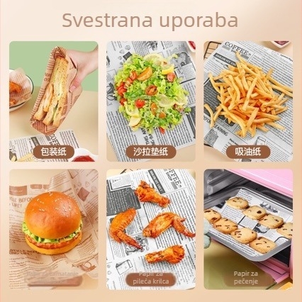 Silikonirani pergament papir za air fryer i pećnicu, prehrambena kvaliteta, otporan na visoke temperature