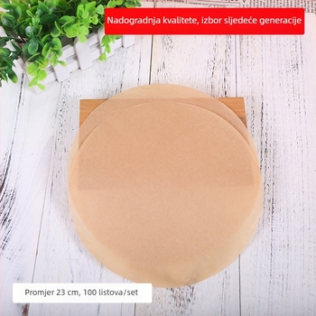 Smeđi kružni papir za pečenje s premazom silikonskim uljem za pečenje, grill i prženje