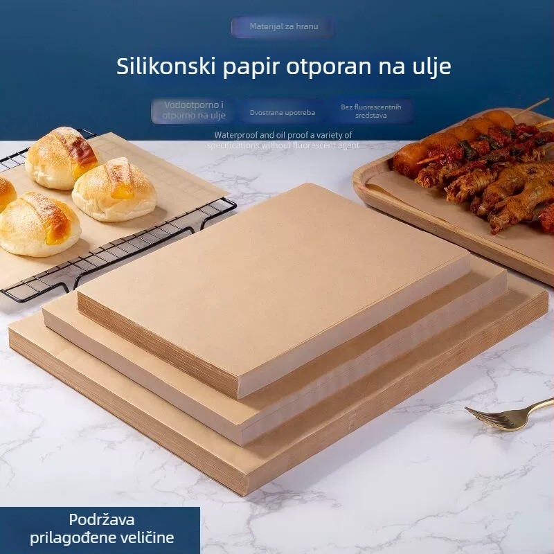 Smeđi masno otporni papir za prženje i pečenje – upija masnoću, papir za roštilj i zamatanje hrane.