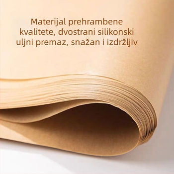 28 cm kvadratni papir za pečenje sa silikonskim premazom, deblji, jednokratni, antiadhesivni, za rolate kolača