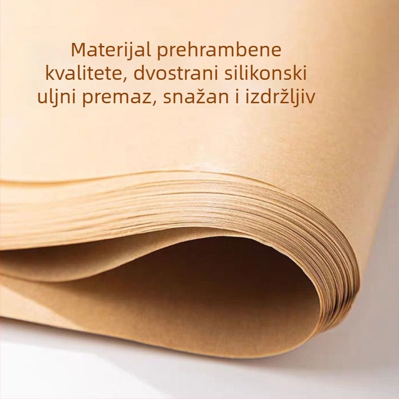28 cm kvadratni papir za pečenje sa silikonskim premazom, deblji, jednokratni, antiadhesivni, za rolate kolača