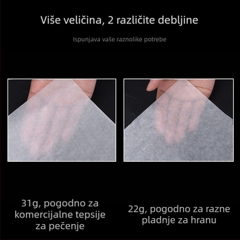 Papir za pečenje s apsorpcijom ulja, prehrambeni papir, otporan na masnoću, za pećnicu