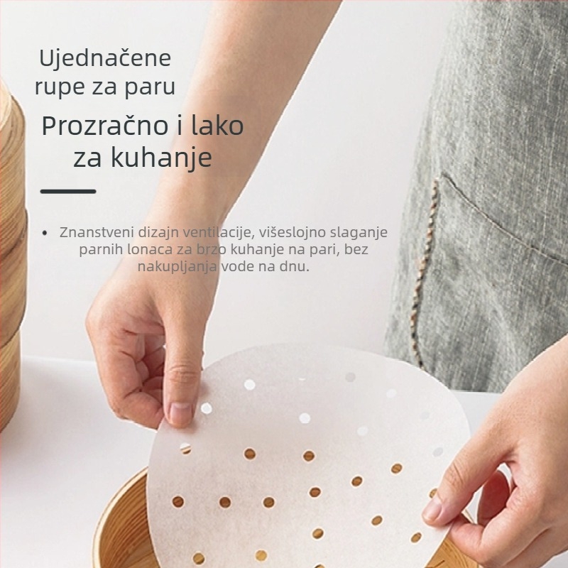 Papir za kuhanje na pari, kružni papir s premazom silikona, jednokratni papir za pečenje za parenje peciva