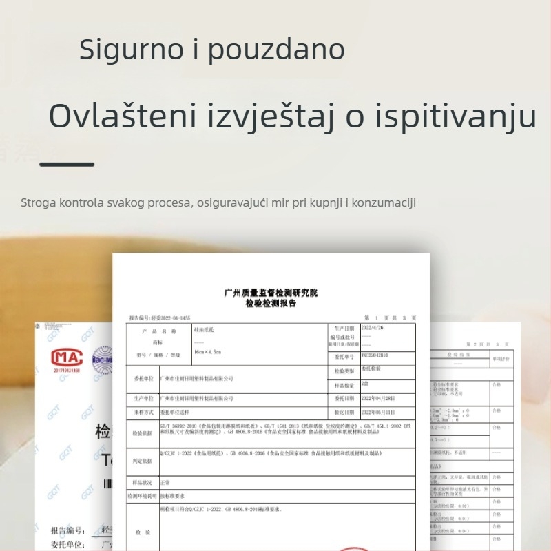 Papir za kuhanje na pari, kružni papir s premazom silikona, jednokratni papir za pečenje za parenje peciva