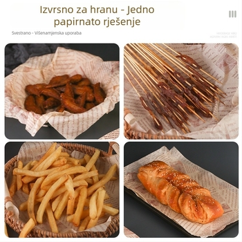 Papirom za pečenje sa silikonskim premazom, prehrambene klase, neprijanjajući