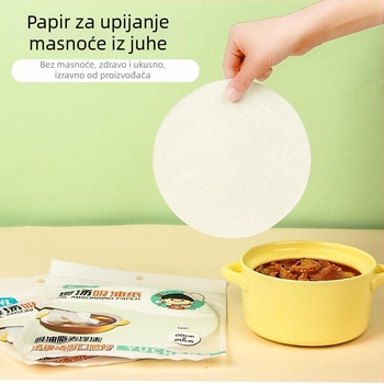 Papir za apsorpciju ulja za juhu i vruće lonce, 50 listova, papir za filtriranje hrane za kuhanje i pečenje, kućna uporaba